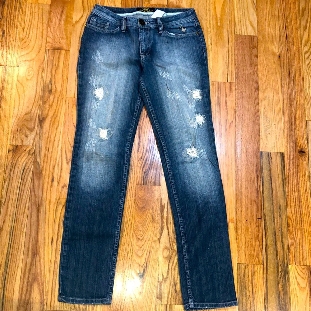 Baby Phat Y2K  Ribbed Distressed look Denim Jeans 7